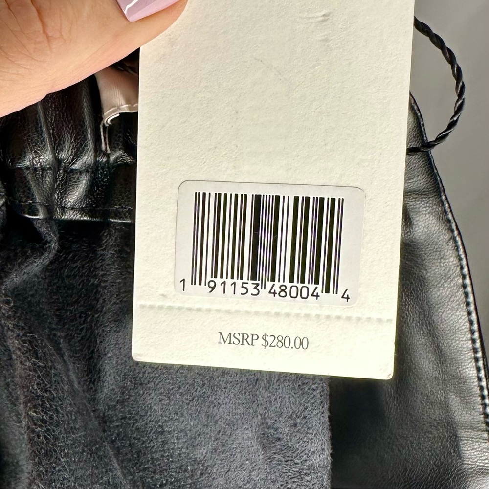 NWT Jason Wu Faux Black Leather Skirt Side Tie Size Large - Picture 8 of 13